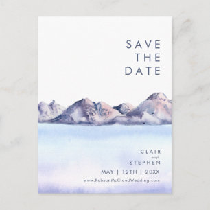 Carte de pré-annonce de mariage Montagne d'hiver