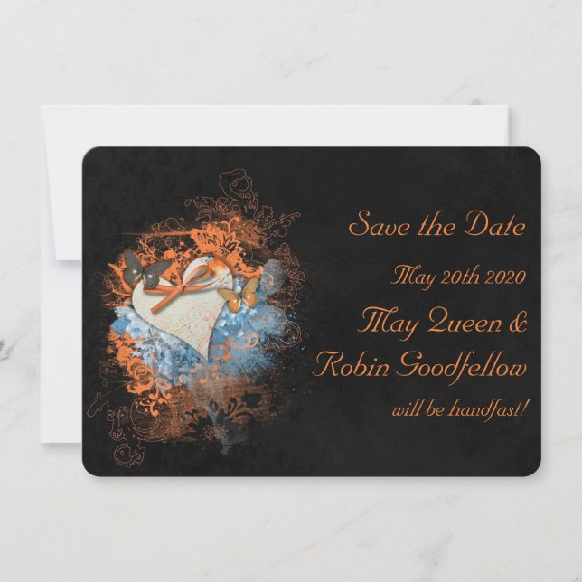Carte de pré-invitation de mariage à Samhain avec  (Devant)