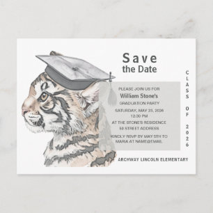 Carte de préavis de remise de diplôme Tiger Grad