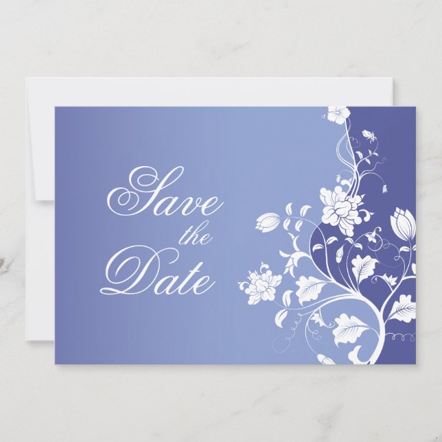 Carte de préavis floral violet bleu (Devant)