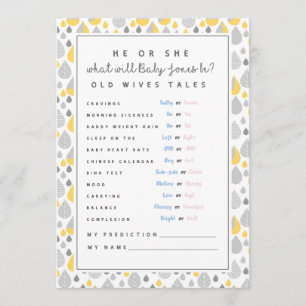carte de prédiction bébé baby shower jeu maman pou