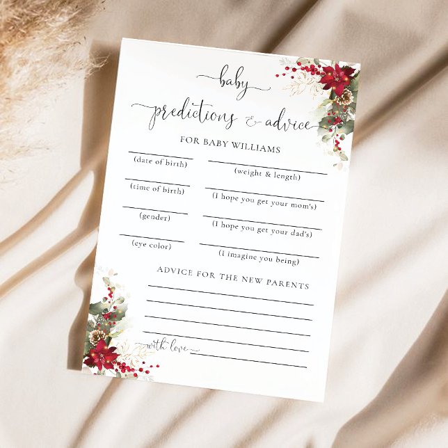 Carte de prédiction de Noël Red Poinsettia (Créateur téléchargé)