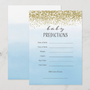 Carte de prédiction pour bébés Ombre Blue et Gold