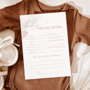 Carte de prédictions de Baby shower de Rose de Dus