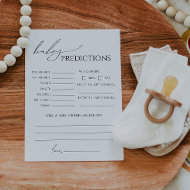 Carte de prédictions de Baby shower neutre
