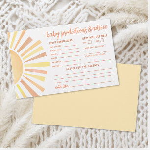 Carte de prédictions de conseils ensoleillés Baby