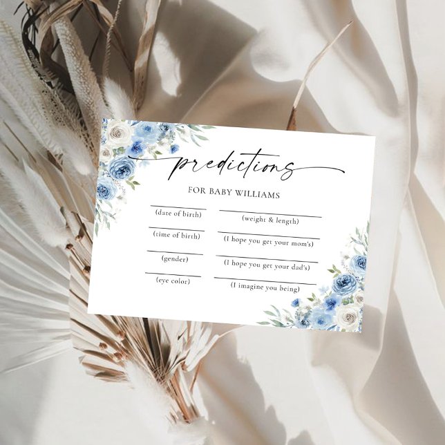 Carte de prédictions de douche pour bébé bleu fonc (Créateur téléchargé)