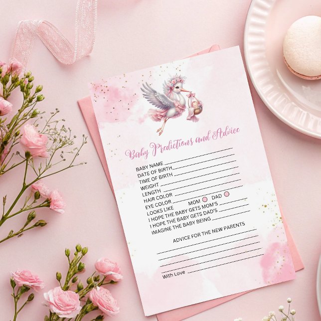 Carte de prédictions et conseils pour bébé Thème d (Créateur téléchargé)