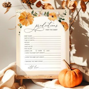 Carte de prédictions florales citrouilles pour béb