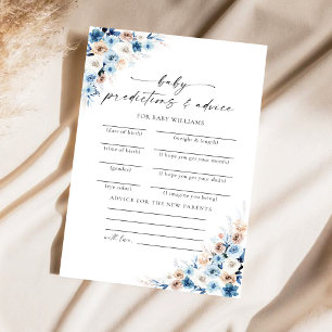 Carte de prédictions florales pour bébé Boho bleu