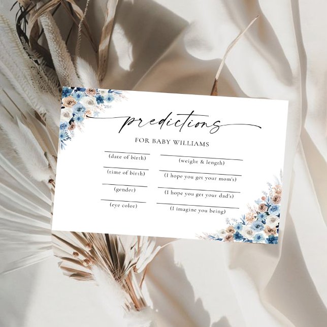 Carte de prédictions florales pour bébé Boho bleu (Créateur téléchargé)