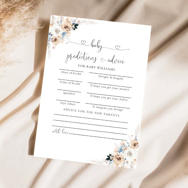 Carte de prédictions florales pour bébés ivoire et (Créateur téléchargé)