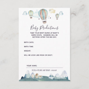 Carte de prédictions pour bébé Hot Air Balloon Par