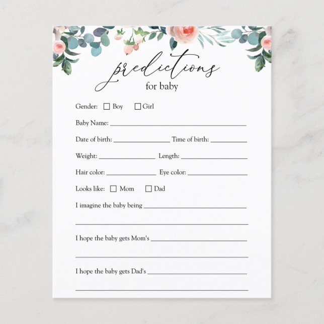 Carte de prédictions pour bébé Tea Time (Devant)