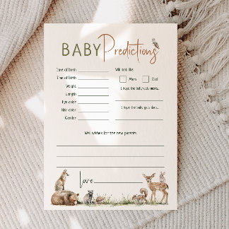 Carte de prédictions pour bébés Baby shower pour a