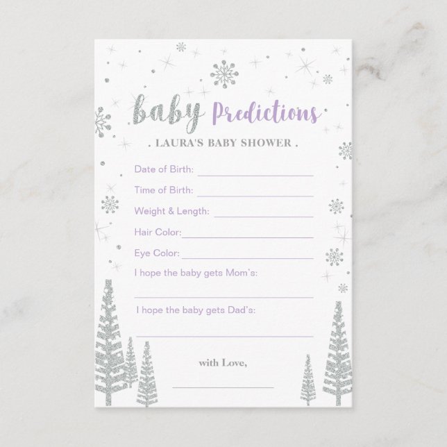 Carte de prédictions pour bébés - Jeu de Baby show (Devant)