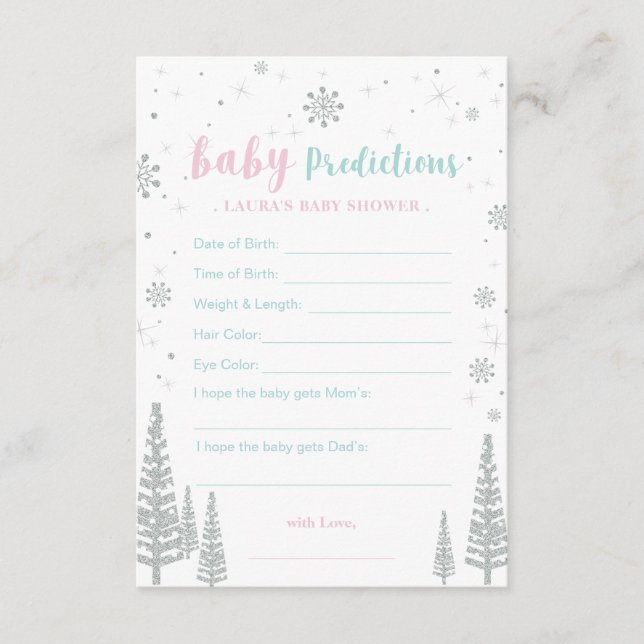 Carte de prédictions pour bébés - Jeu de Baby show (Devant)