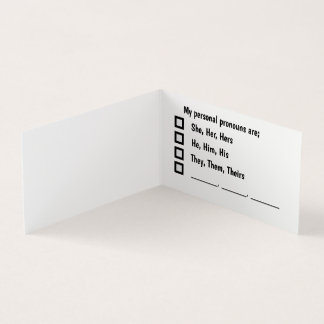Carte de préférence Pronoun personnelle