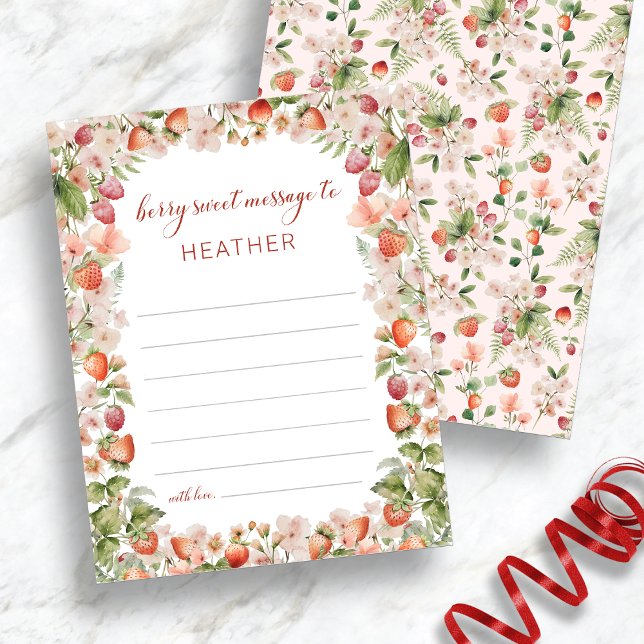 Carte de premier message de Berry (Floral Berry First Message Card by Painted Paperie
)