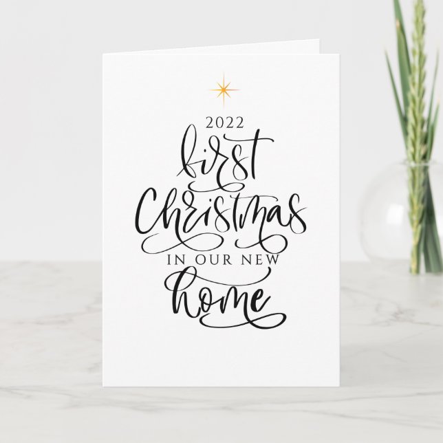 Carte de premier Noël dans notre nouvelle maison (Devant)
