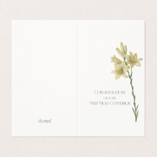 Carte de première communion avec l'image de Lily p