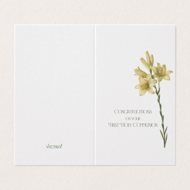 Carte de première communion avec l'image de Lily p (Outside Unfolded)