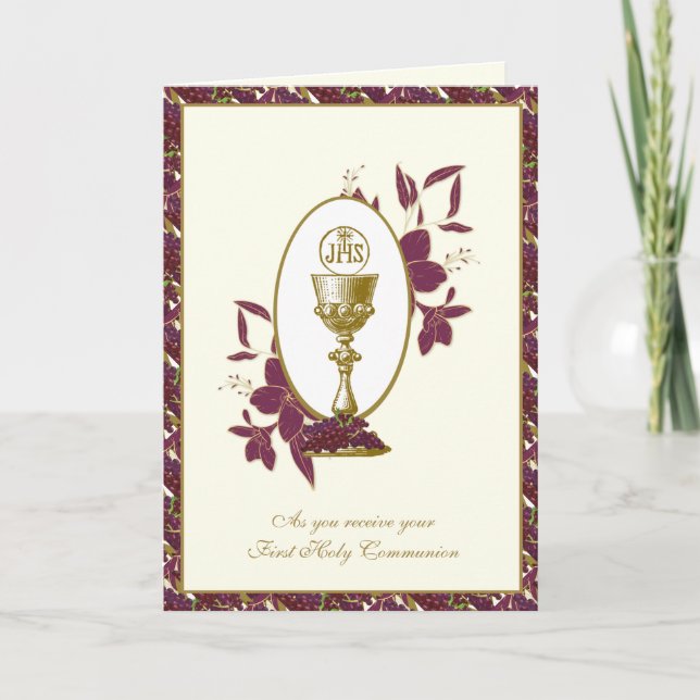 Carte de Première Sainte Communion catholique Jésu (Devant)
