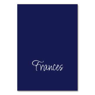 Carte de prénom individuelle marine et blanche