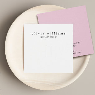 Carte de présentation de bijoux simple carré rose 