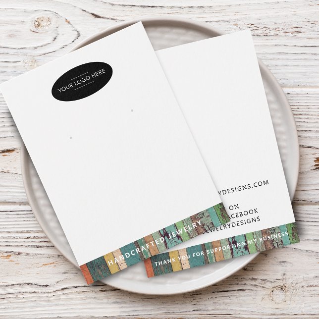 Carte de Présentation de Boucles d'Oreilles Chic A (Chic Add Your Logo Earring Display Card)