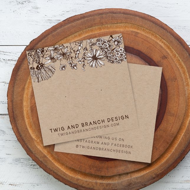 Carte de Présentation de Boucles d'Oreilles Fleurs (Wild Flowers Stud Earring Display Card)