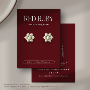 Carte de Présentation de Boucles d'Oreilles Rouge