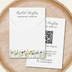 Carte de présentation de collier floral en bijou à