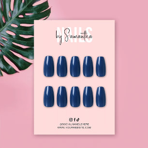 Carte de présentation de faux ongles avec guide de