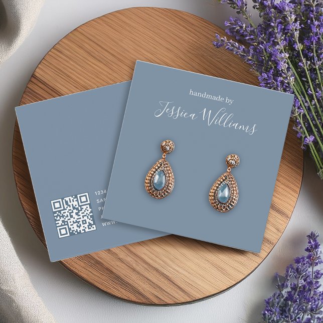 Carte de présentation d'earrings en code QR modern (Créateur téléchargé)