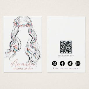 Carte de présentation d'earrings floraux pastel bo