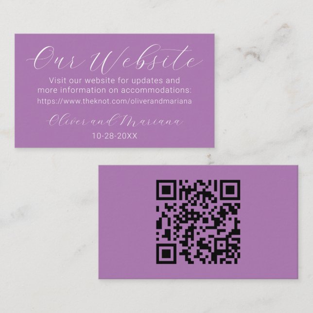 Carte de Présentation Simple de Site Web de Mariag (Devant / Derrière)