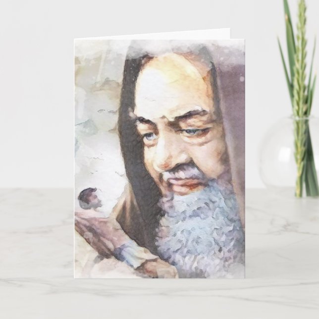 Carte de prêtre religieux catholique St. Padre Pio (Devant)