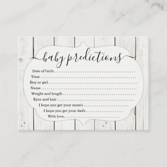 Carte De Prevision De Bebe Pour Le Baby Shower Zazzle Ca