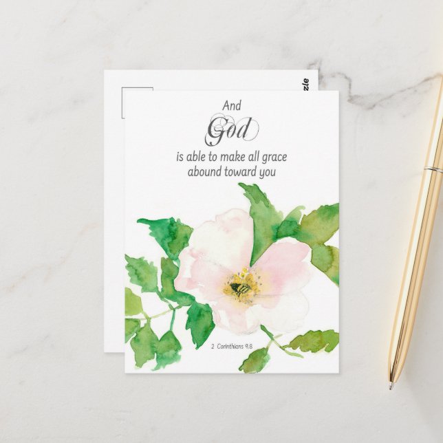 Carte de prière 2 Corinthiens Écriture Biblique Pr (Devant/Arrière en situation)