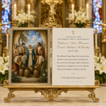 Carte de prière catholique Marie Mariage à Cana