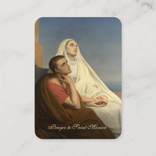 Carte de prière catholique St. Monica Augustine (Devant)