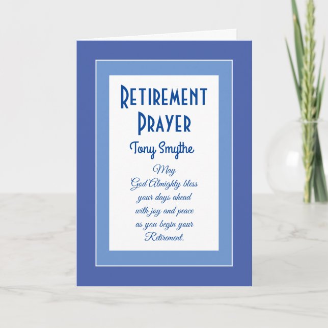 Carte de prière Christian Retirement (Devant)