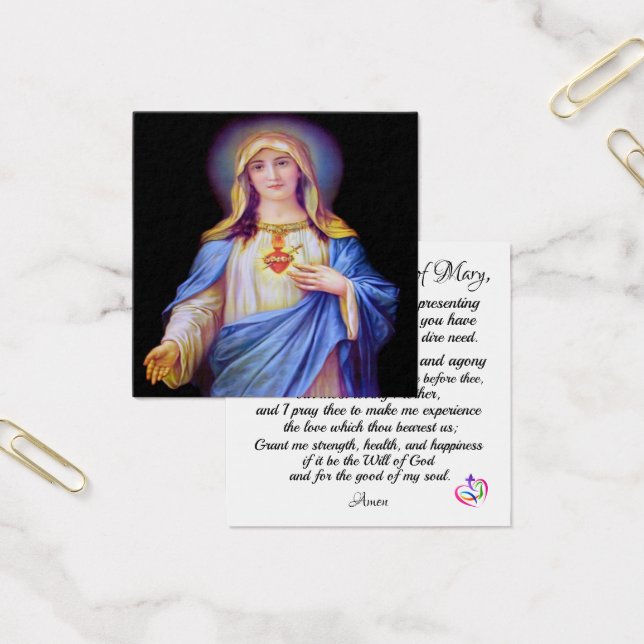 Carte de prière Coeur Immaculé de Marie (Bureau)