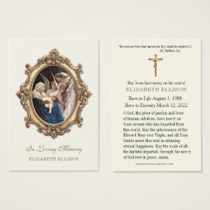 Carte de prière commémorative catholique Marie-Ang