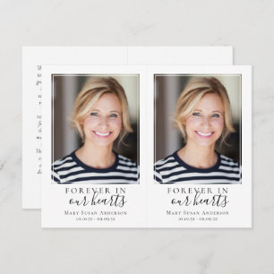 Carte de prière commémorative de 4,25 po x 2,75 po