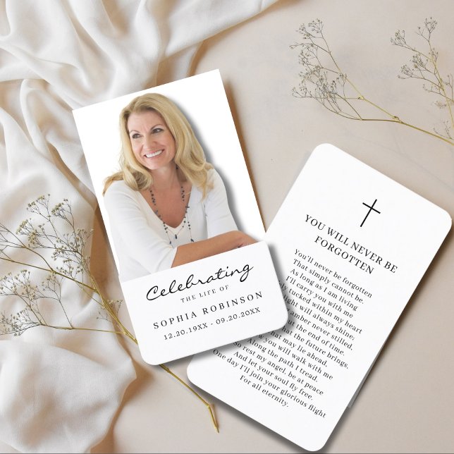 Carte de prière commémorative de célébration de vi (Créateur téléchargé)