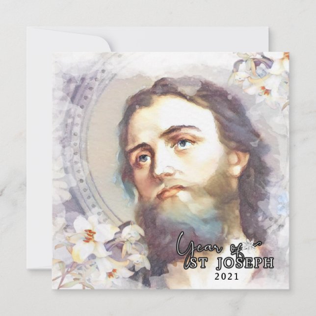 Carte de prière commémorative de l'année saint Jos (Devant)