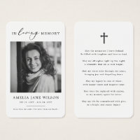 Carte de prière commémorative de Sympathy Photo mo