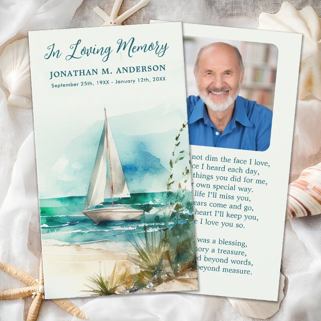 Carte de prière commémorative Simples photos (Créateur téléchargé)